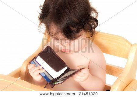 Baby mit Geldbörse
