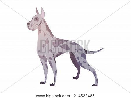 German dog in the style of cartoon. The illustration can be used in a children's book.