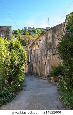 Street of town Oppede-le-Vieux in Provence France