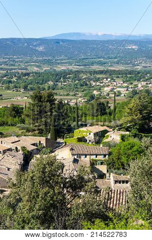 Panoramic view of Oppede-le-Vieux in Provence France