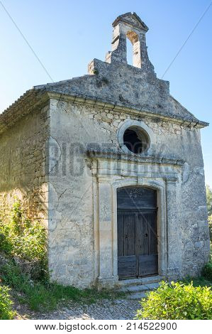 View of old church in Oppede-le-Vieux France