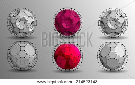 3D Geometric Vector Background For Business Or Science Presentation.