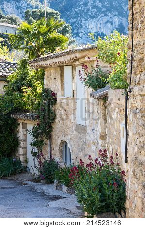 Street of town Oppede-le-Vieux in Provence France