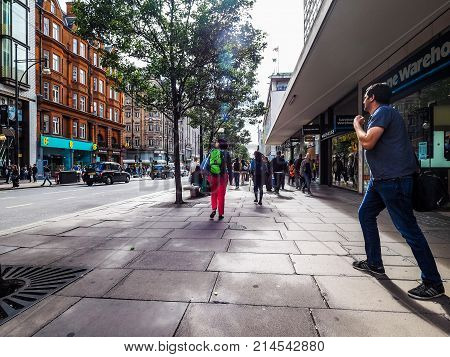 People In Oxford Street In London, Hdr