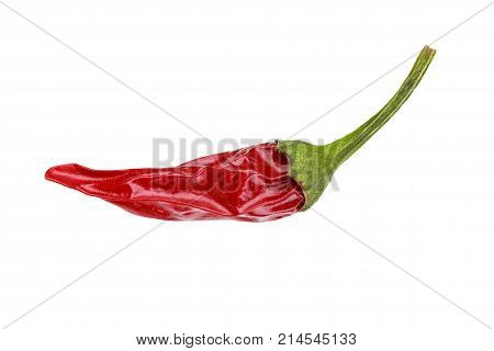 Chipotle or red hot chili pepper isolated on white background