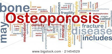 Háttér koncepció wordcloud illusztráció osteoperosis csont betegség