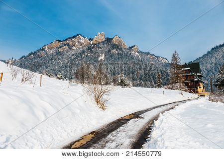Winter Landscape In Pieniny Mountains, Three Crowns, Poland