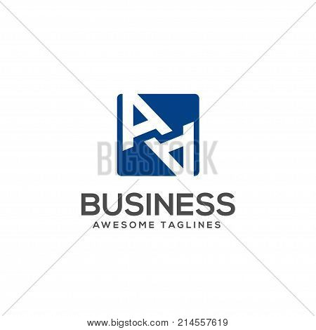 AA letter with square background logo design vector illustration template, letter A logo vector, letter A and A logo vector, creative Letter AA letter logo
