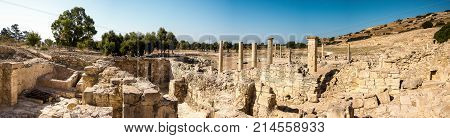Panorama Of Amathus Ancient City Archaeological Site In Limassol