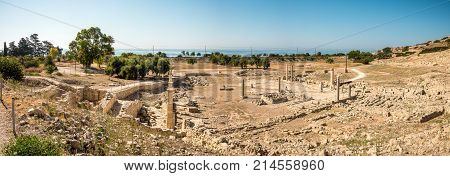 Panorama Of Amathus Ancient City Archaeological Site In Limassol