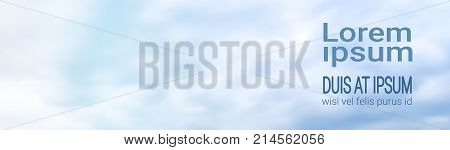 Blue Sky With White Clouds Editable Banner With Copy Space Vector Illustration