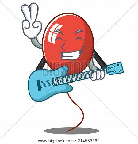 With guitar balloon character cartoon style vector illustration