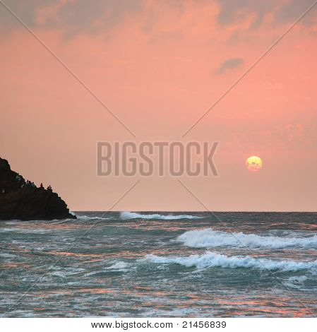 Ru Hav på sunset