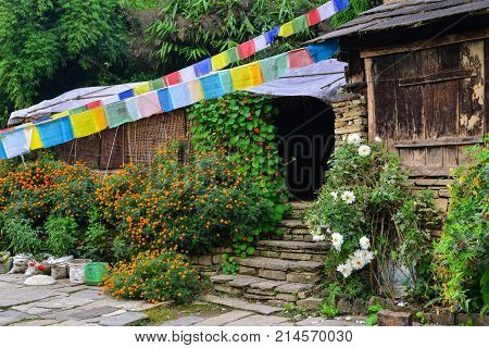 Mountain Village In Grandruk, Nepal