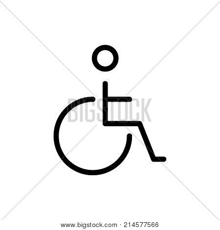 Disabled line icon. High quality black outline logo for web site design and mobile apps. Vector illustration on a white background.