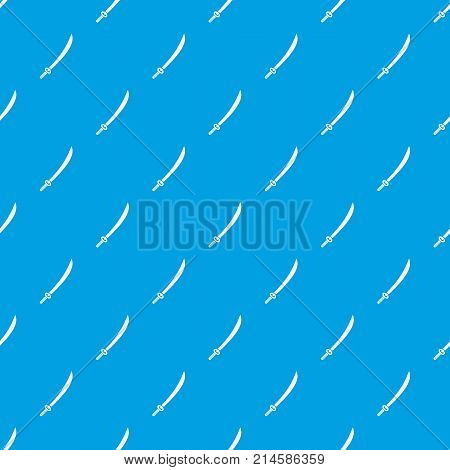 Katana pattern repeat seamless in blue color for any design. Vector geometric illustration