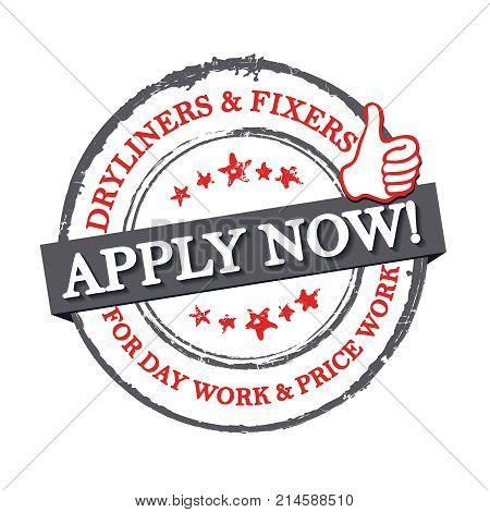 We are hiring Dryliners and fixers - Come and join us! -  Job advertising / Job offer - Grunge label. Print colors used