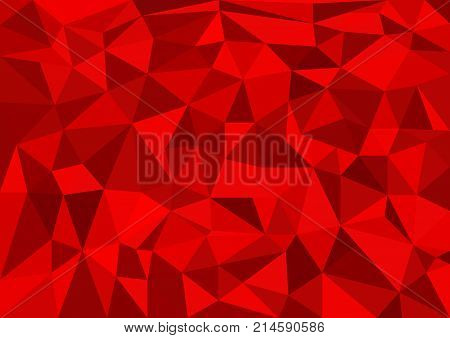 Red abstract texture background with triangle shapes colored