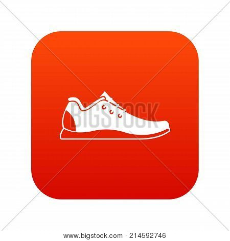 Athletic shoe icon digital red for any design isolated on white vector illustration