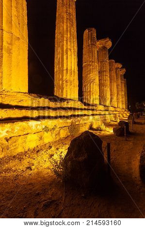 Hercules Temple in Agrigento archaeological park. Sicily