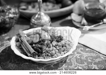 Dried Fruits And Cinnamon Sticks