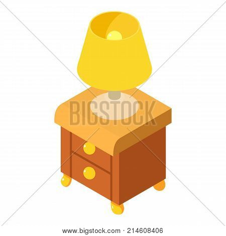 Bedside table icon. Isometric illustration of bedside table vector icon for web