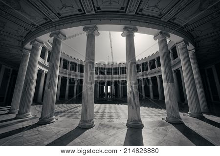 ATHENS - SEP 26: Closeup view of Zappeion Hall on September 26, 2016 in Athens, Greece. It is generally used for both official and private meetings and ceremonies.