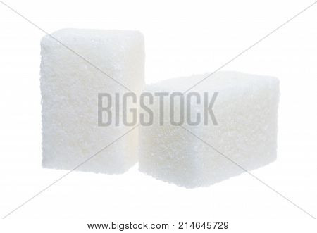 Group of sugar  cubes isolated on white background
