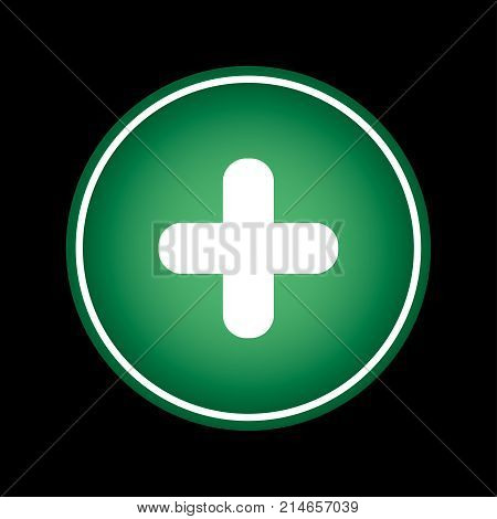 Pharmacy cross green vector icon symbol logo.
