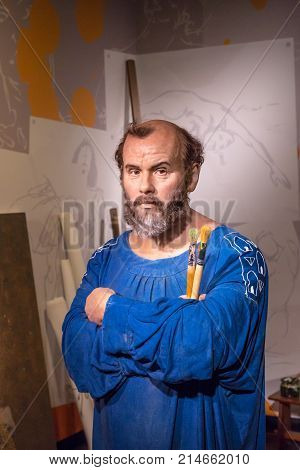 Gustav Klimt Wax Sculpture In Madame Tussauds