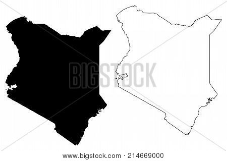 Kenya map vector illustration , scribble sketch Republic of Kenya