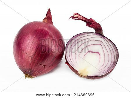 red onion bulb isolated on white background cutout food ingredient