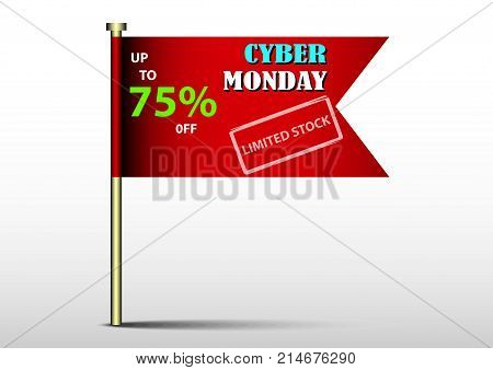 Cyber Monday sale red flag sale promotion banner