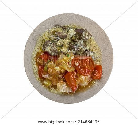 Egyptian Style Beef Liver  , close up