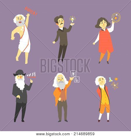 Famous Scientists Of The History Set Of Isolated Characters