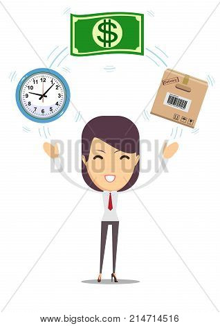 Postal fast service - fast transfer. Stock flat vector illustration.