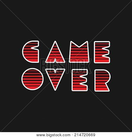 Game over modern text. Gaming vector stock.