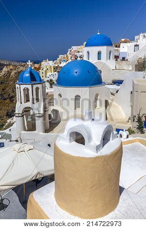 Vier of oia village , santorini greece
