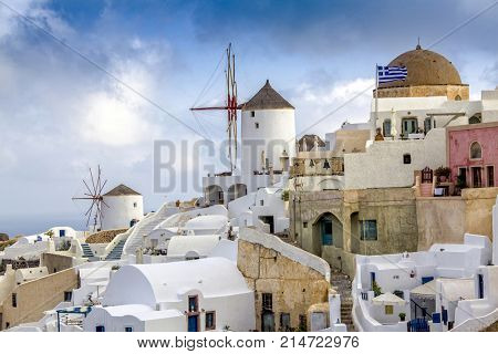 Vier of oia village , santorini greece
