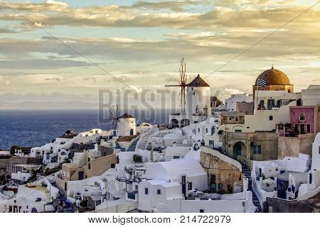Vier of oia village , santorini greece