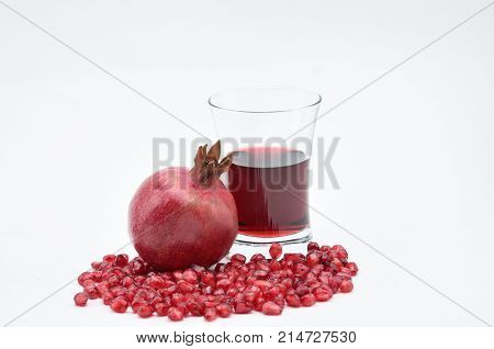 Pomegranate On A White Background.natural.for Isolation.