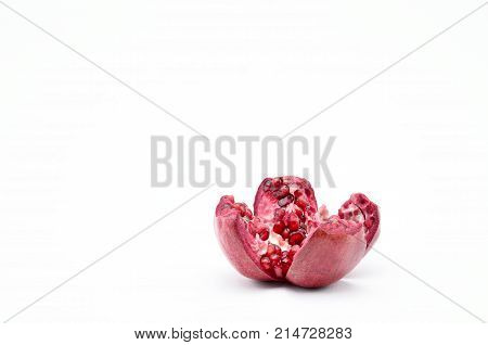 Pomegranate On A White Background.natural.for Isolation.
