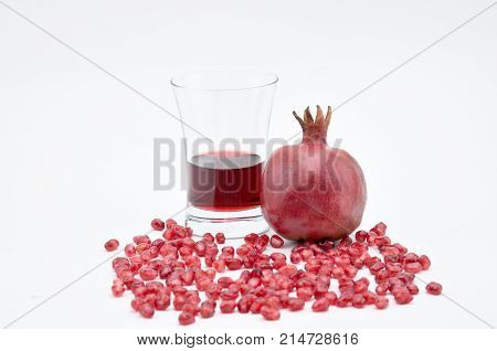 Pomegranate On A White Background.natural.for Isolation.