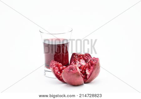Pomegranate On A White Background.natural.for Isolation.
