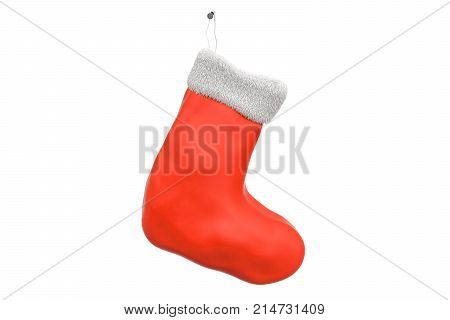 Christmas stocking 3D rendering isolated on white background
