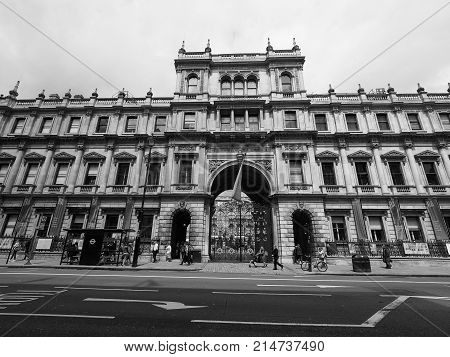 Burlington House In London Black And White