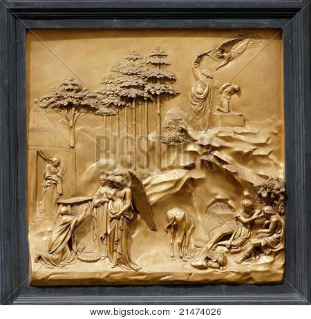 Abraham by Ghiberti. Detail of the panel on the doors (