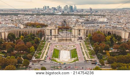 Aerial View Of Trocadero Square In Paris