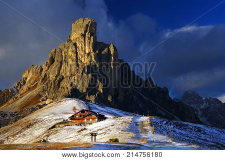 Alpine landscape in the Dolomites, Italy, Europe