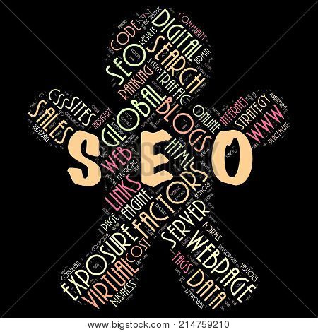 Word cloud of the SEO(SearchEngineOptimization) as background
